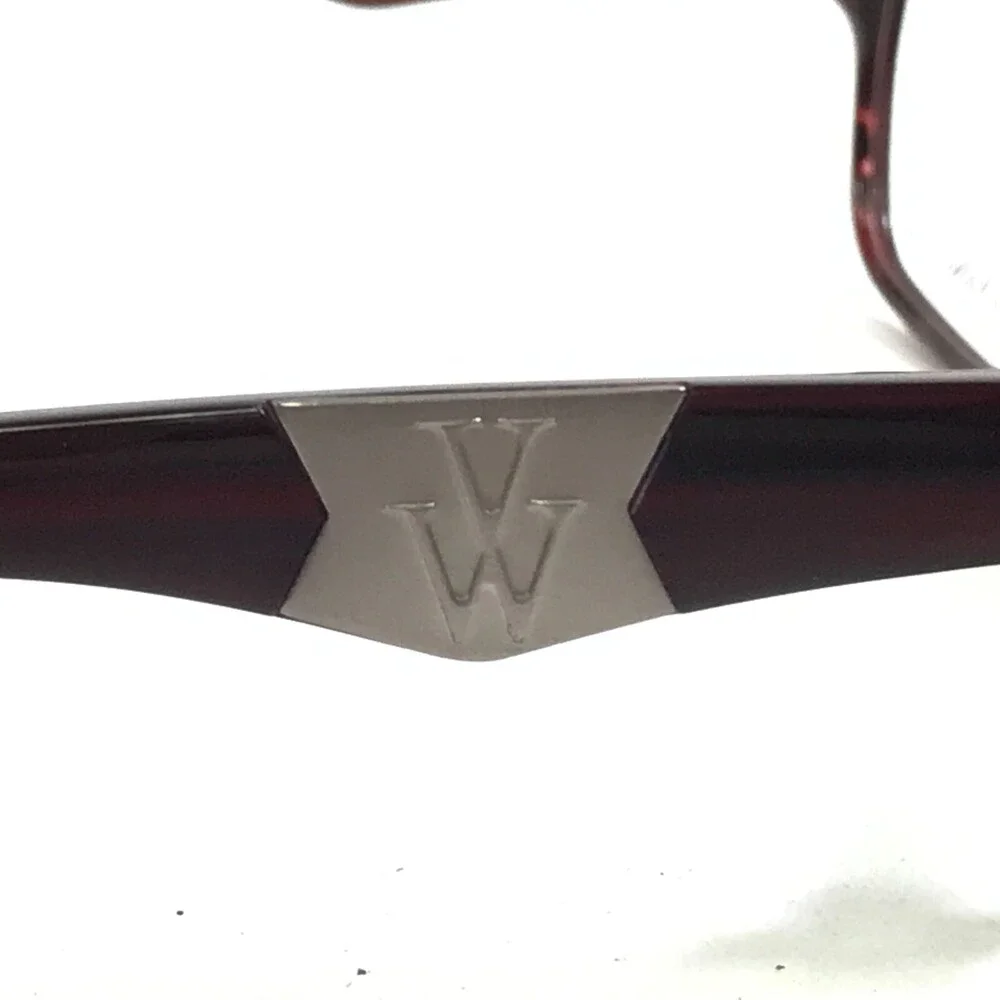 Vera Wang Eyeglasses Frames V087 BU Burgundy Red Square Horn Rim 52-17-135